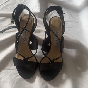 Jimmy Choo Black Strappy Sandal Heels